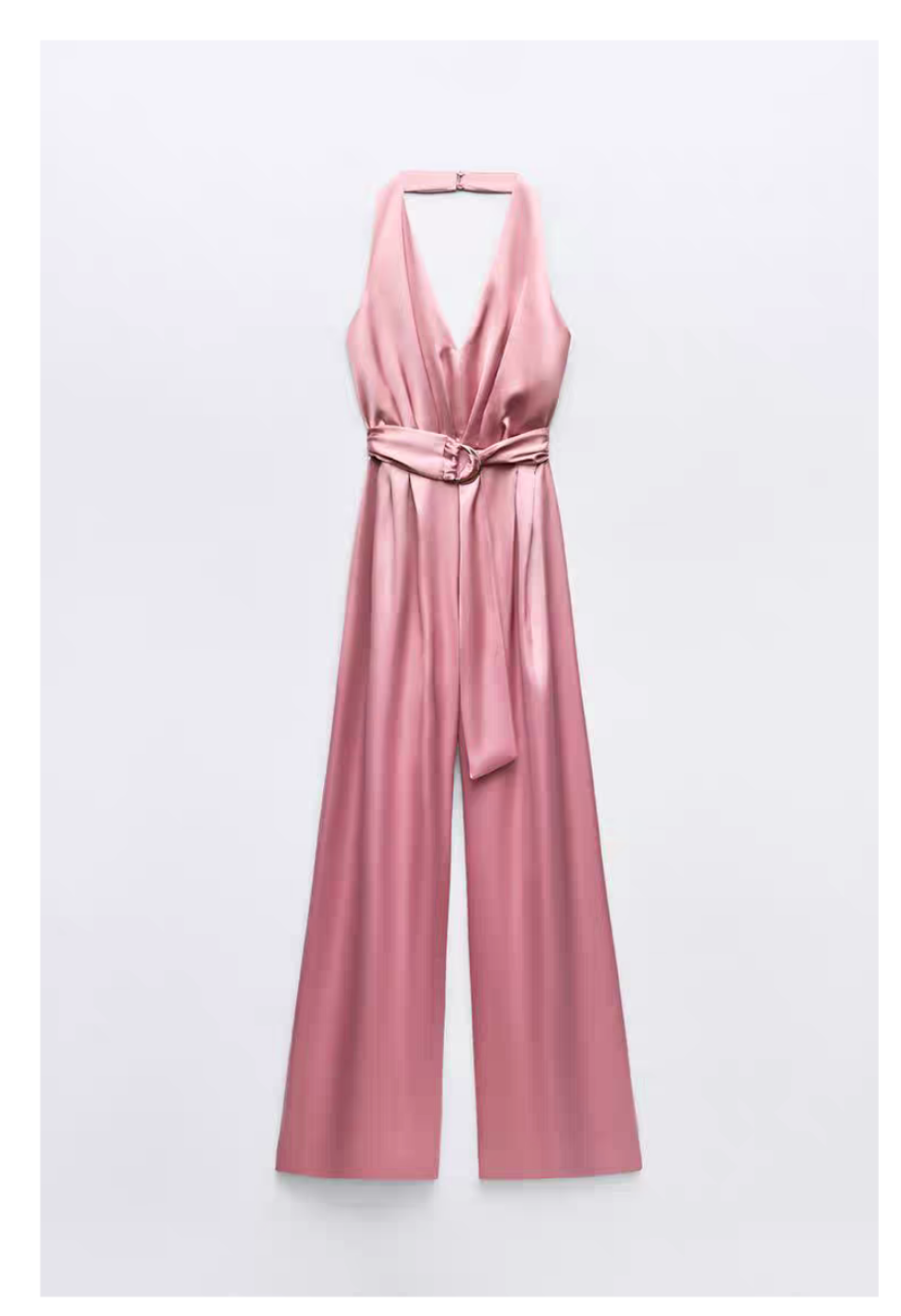 Jumpsuit rosa satinado