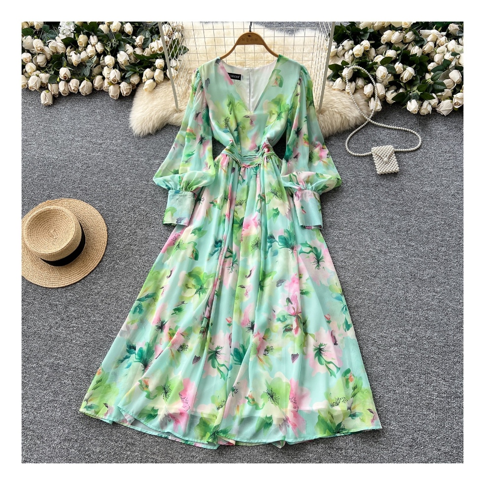 Vestido menta floreado