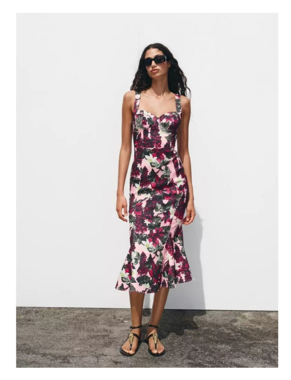 Vestido floral rosa morado
