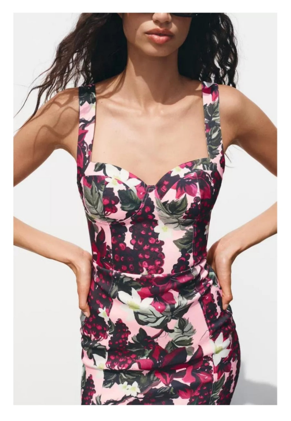 Vestido floral rosa morado