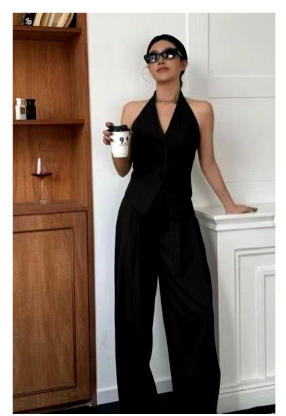 Conjunto chaleco y pantalón negro