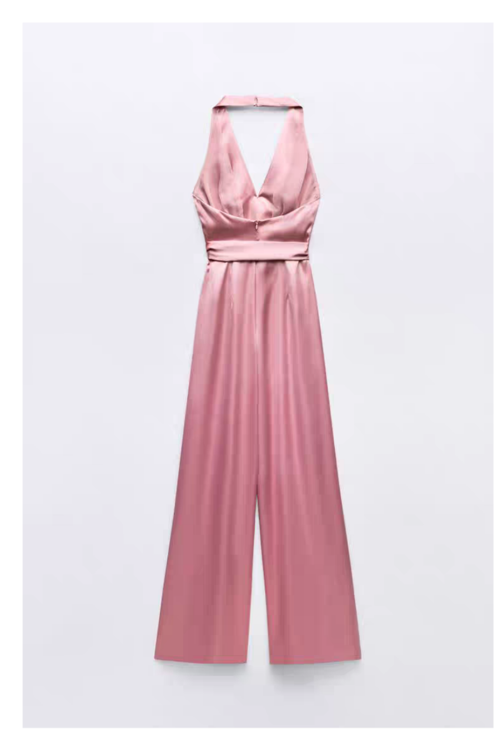 Jumpsuit rosa satinado