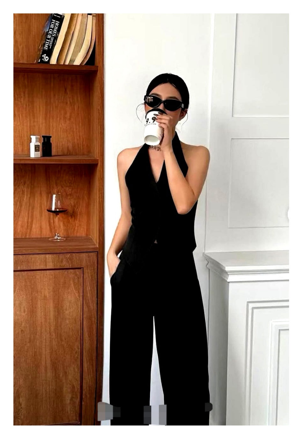 Conjunto chaleco y pantalón negro