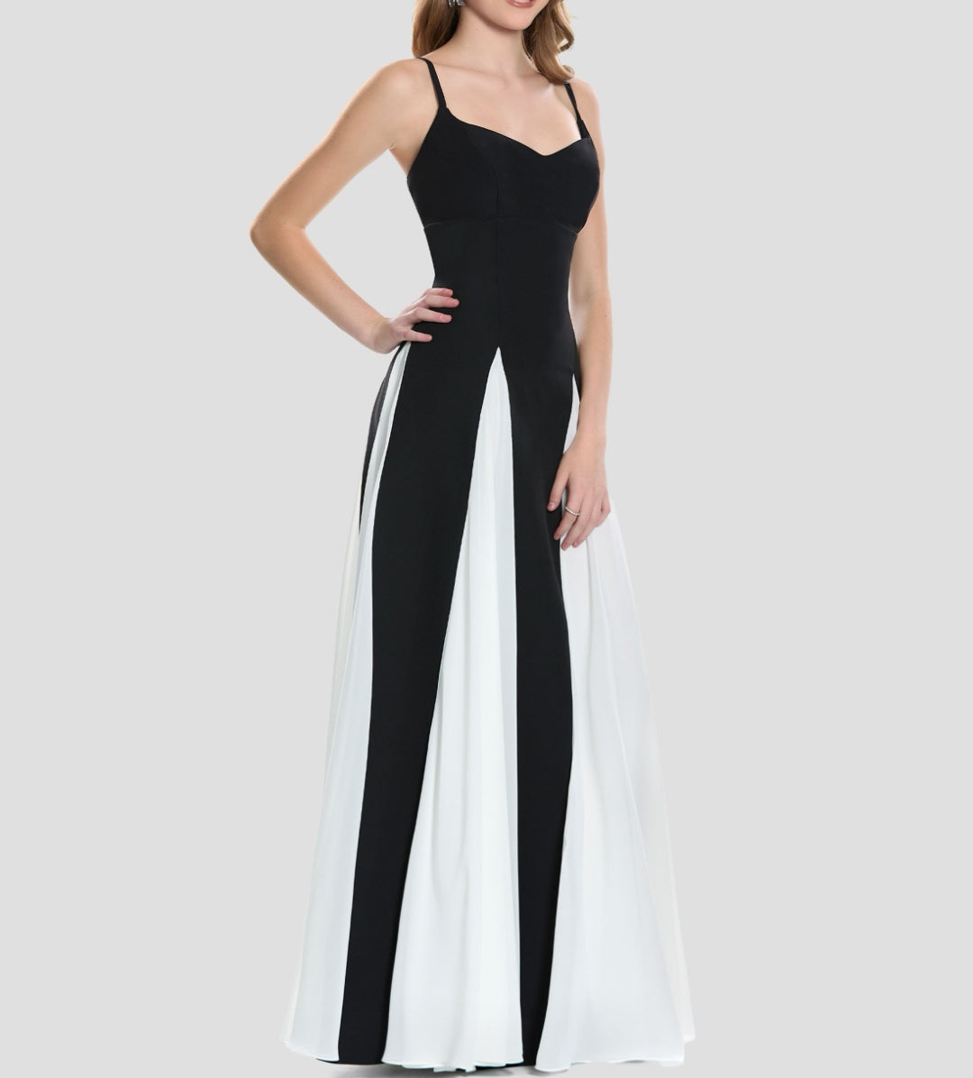 Vestido negro con blanco tirantes
