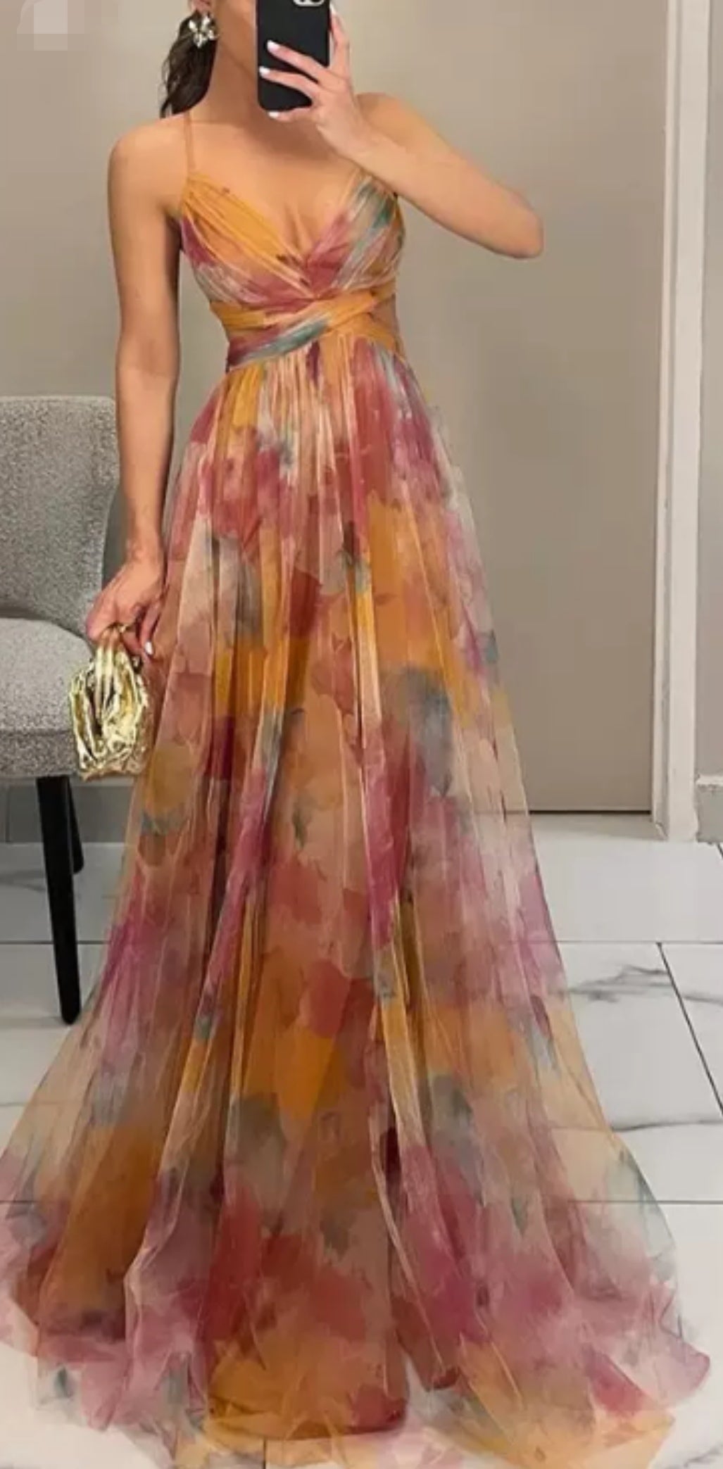 Vestido tirantes tonos amarillos