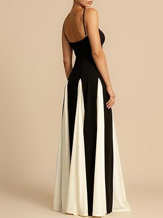 Vestido negro con blanco tirantes