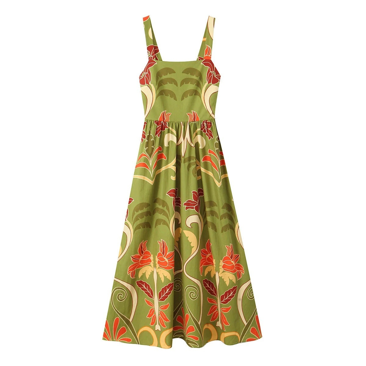 Vestido verde olivo tirantes