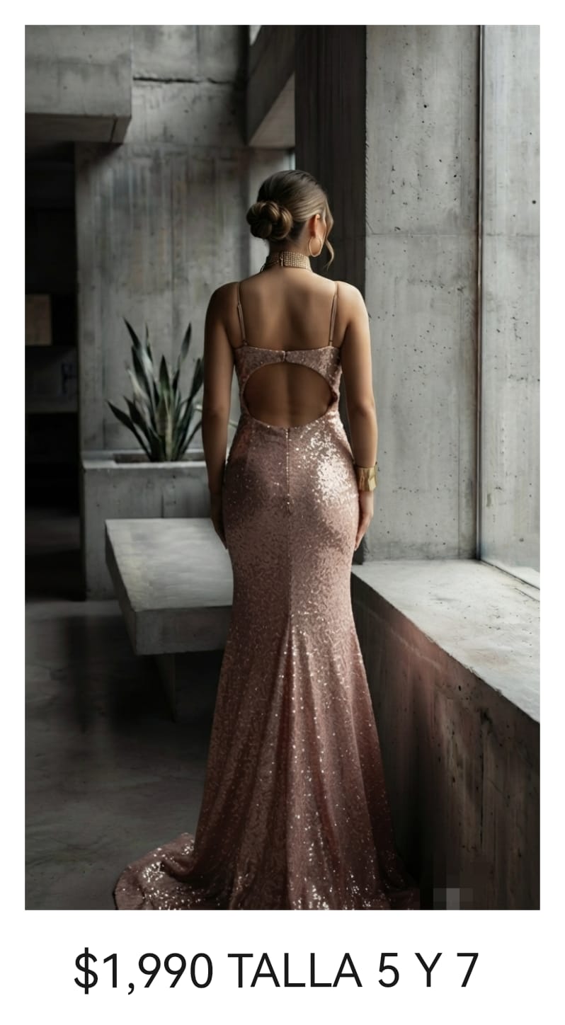 Vestido lentejuelas rose gold