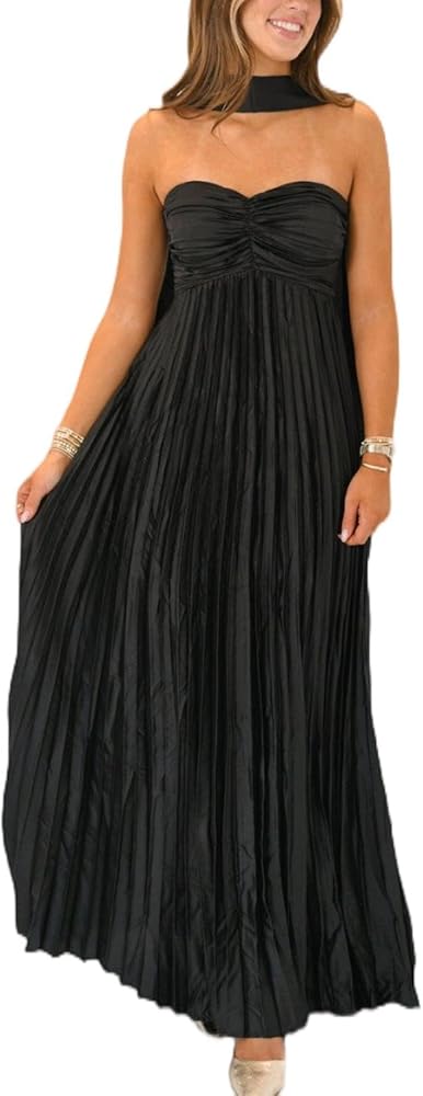 Vestido strapless negro