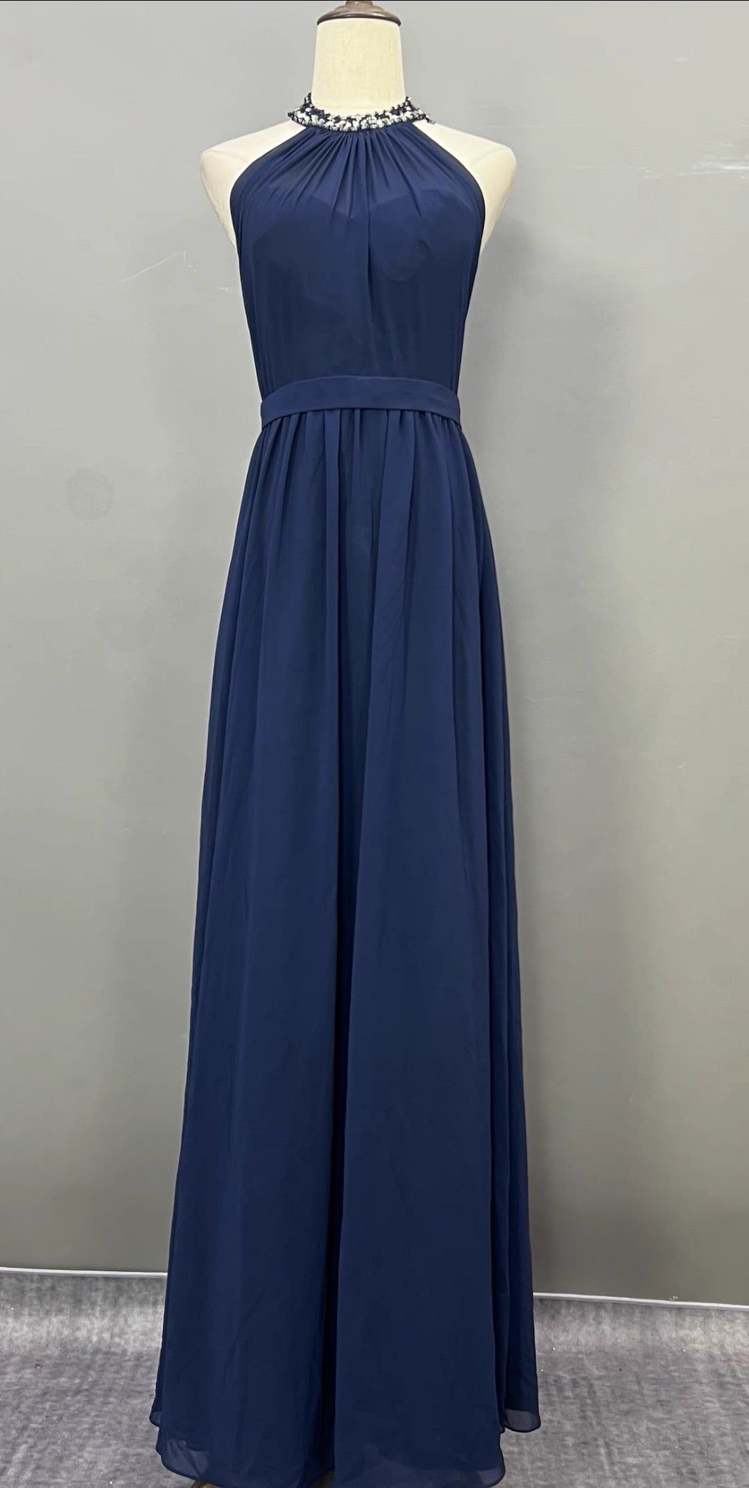 Vestido halter azul marino