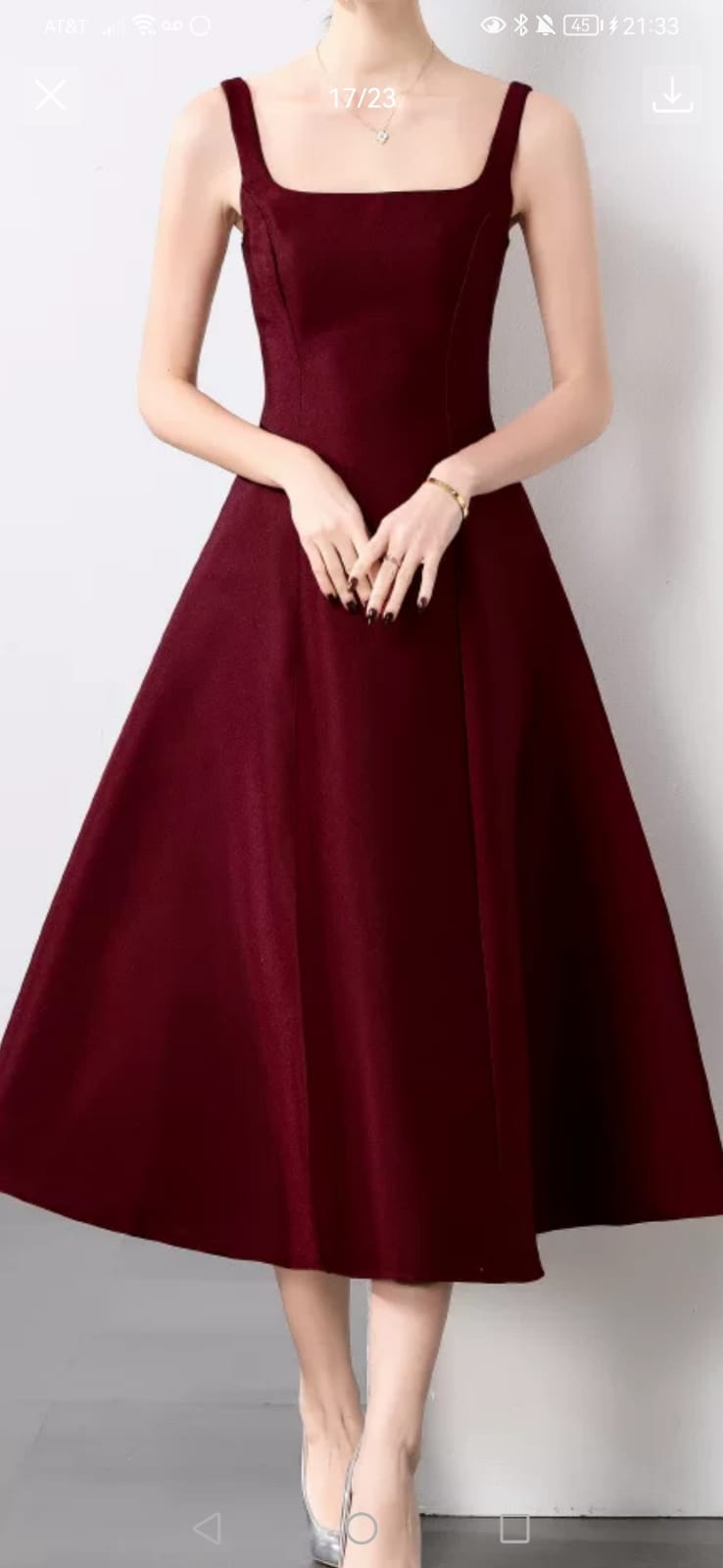 Vestido tinto midi tirantes