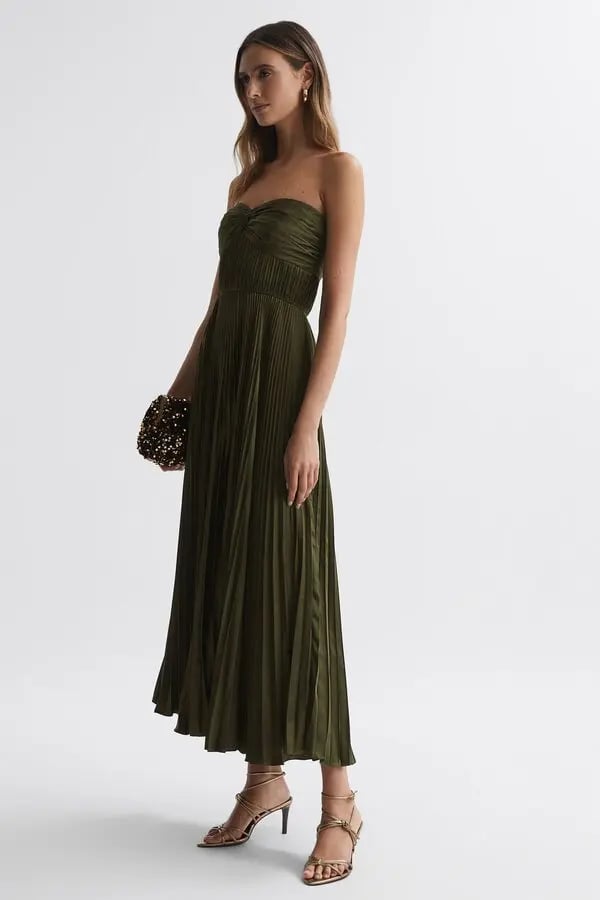 Vestido verde olivo vinipiel