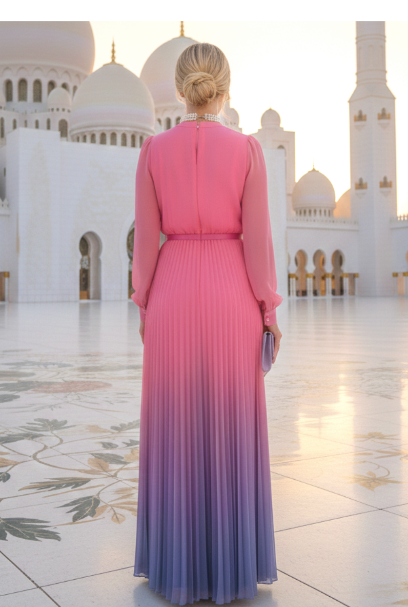 Vestido rosa degradado