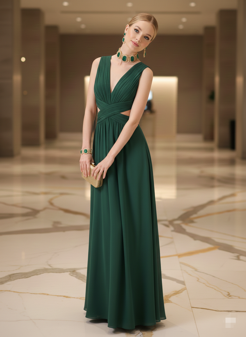 Vestido verde esmeralda