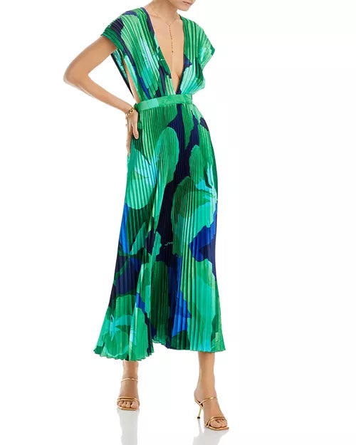 Vestido verde azul pisado
