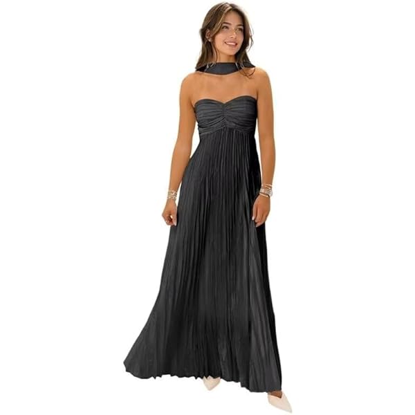 Vestido strapless negro