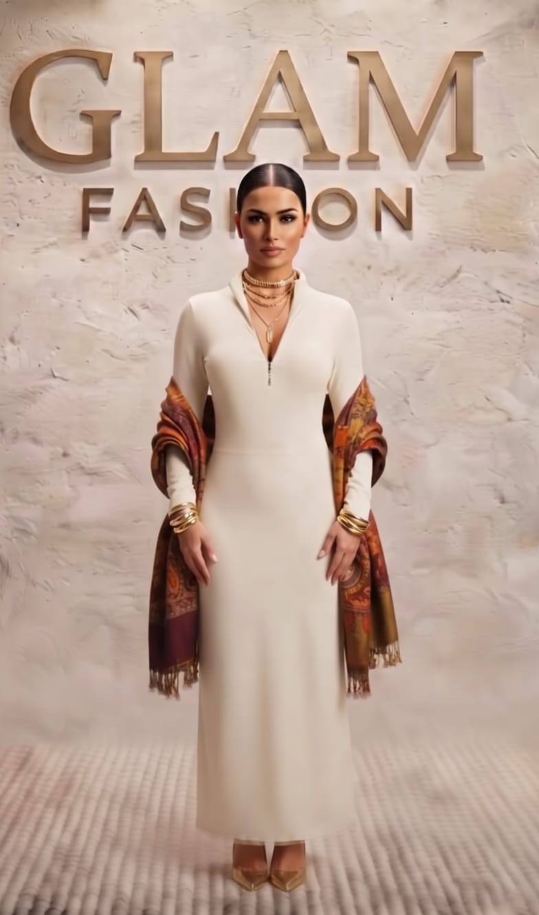Vestido crema largo