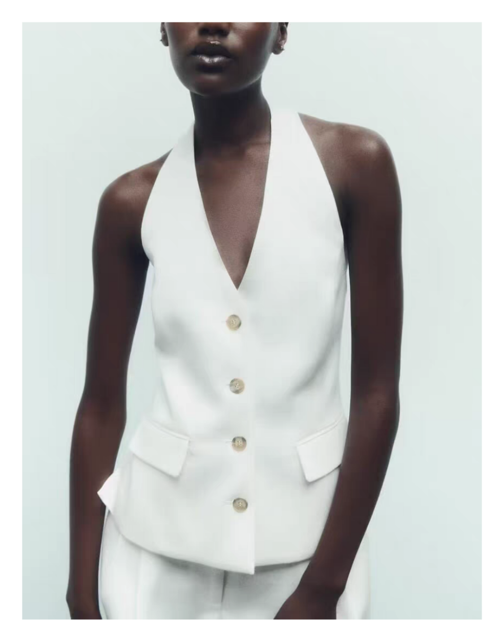 Conjunto chaleco y pantalón blanco