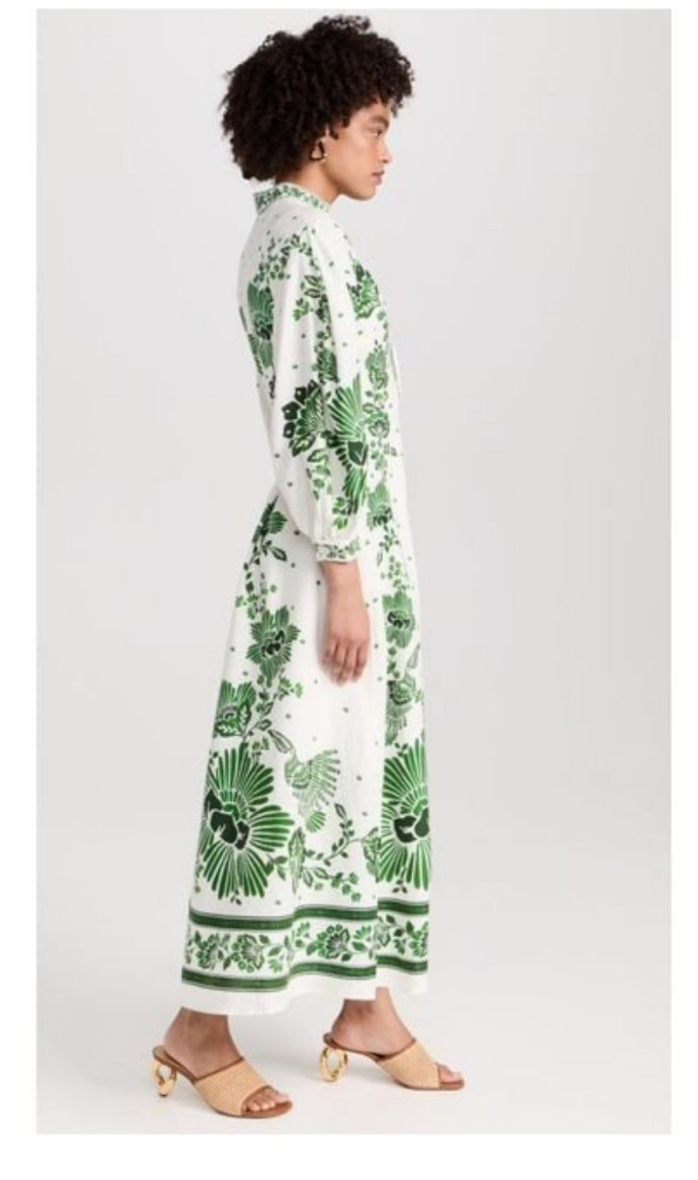 Vestido BOHO blanco verde