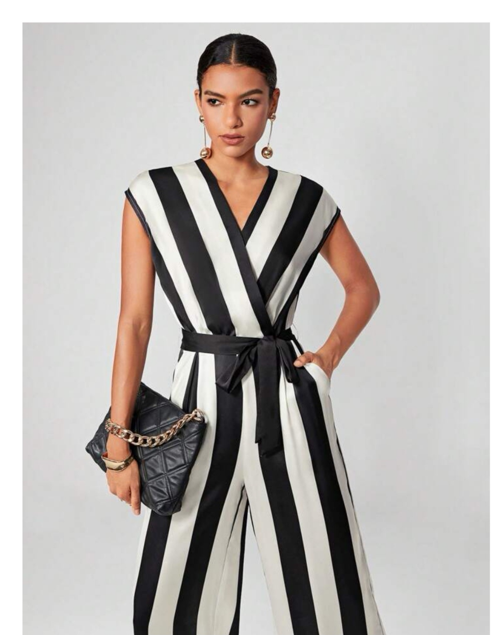 Jumpsuit blanco negro