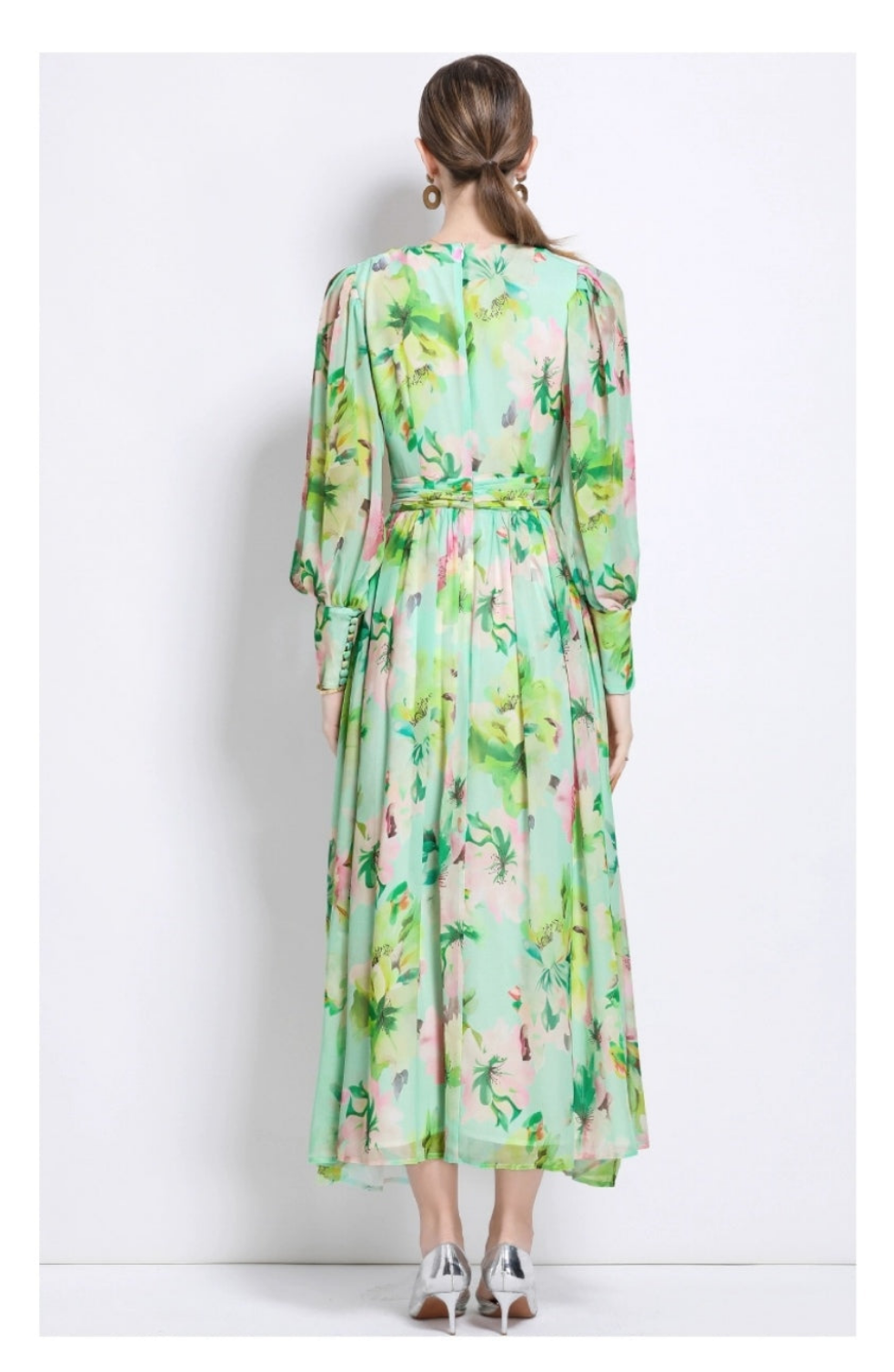 Vestido menta floreado