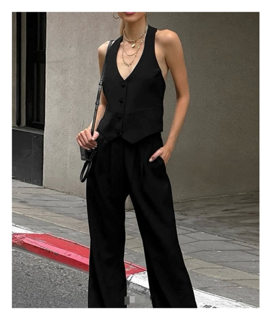 Conjunto chaleco y pantalón negro