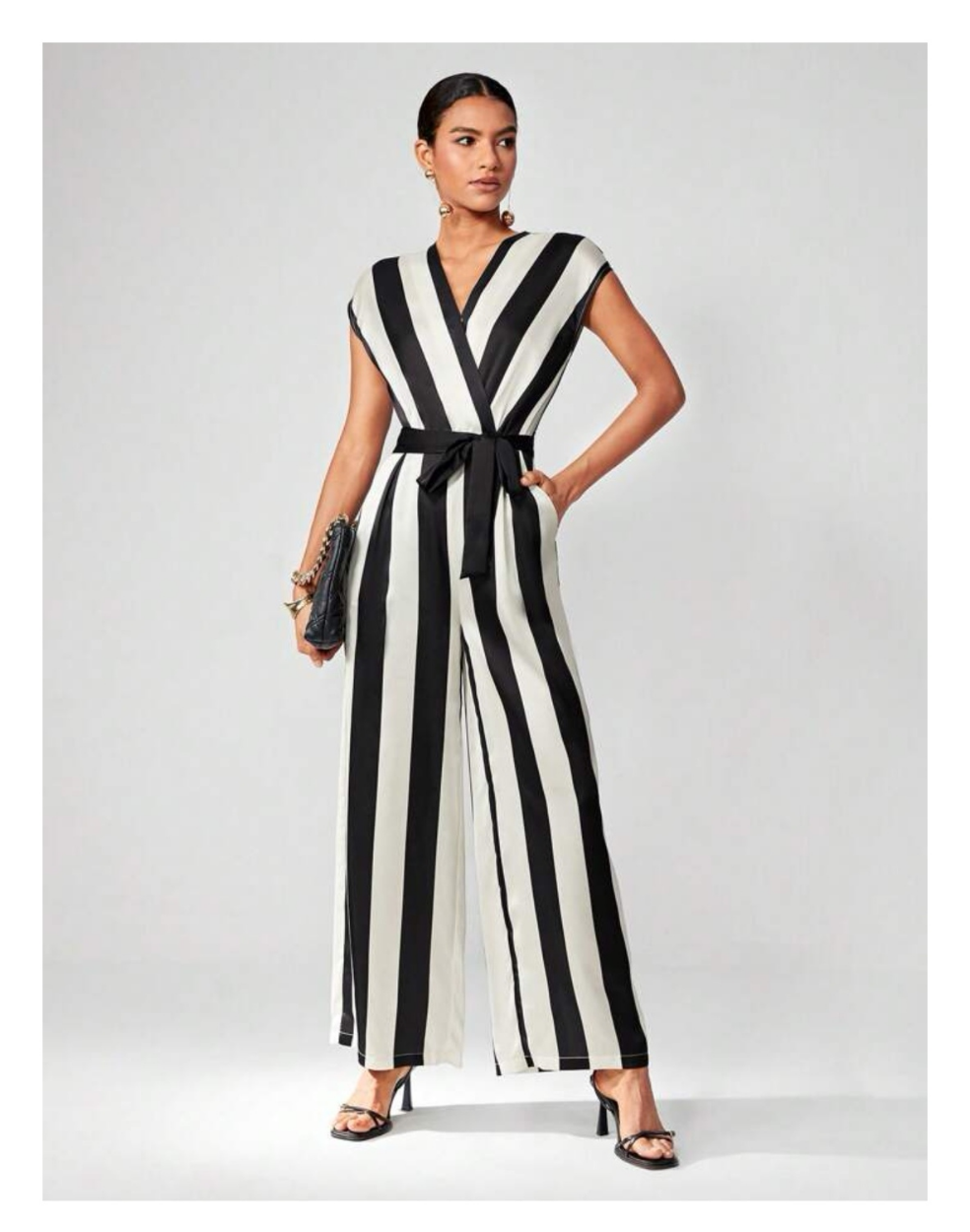 Jumpsuit blanco negro