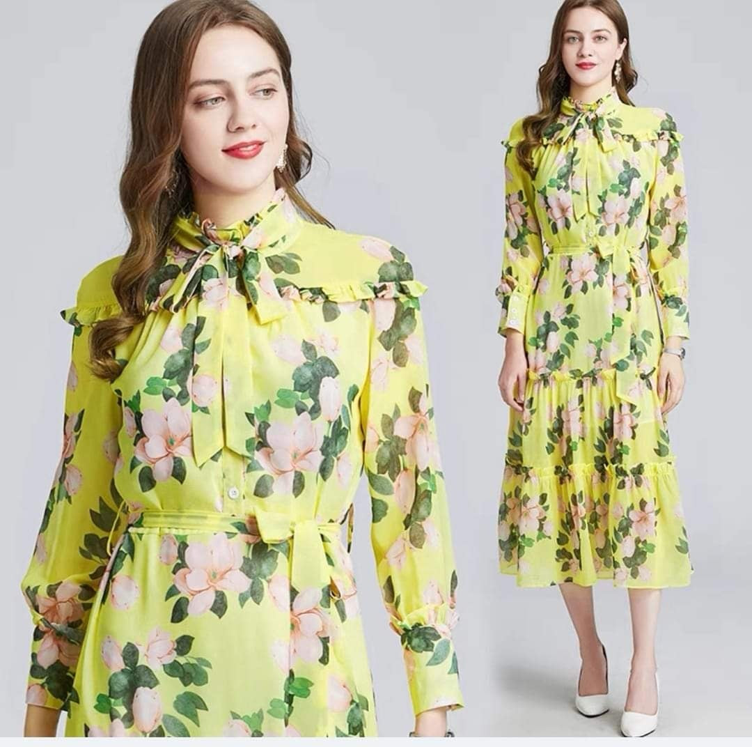 Vestido amarillo flores