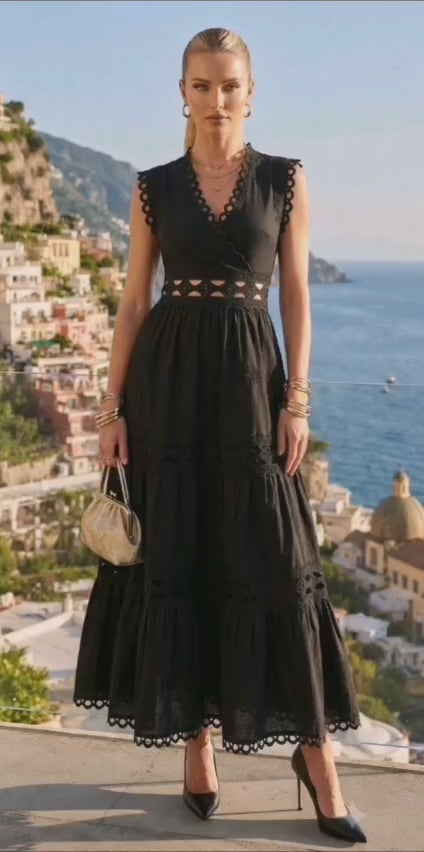 Vestido negro midi