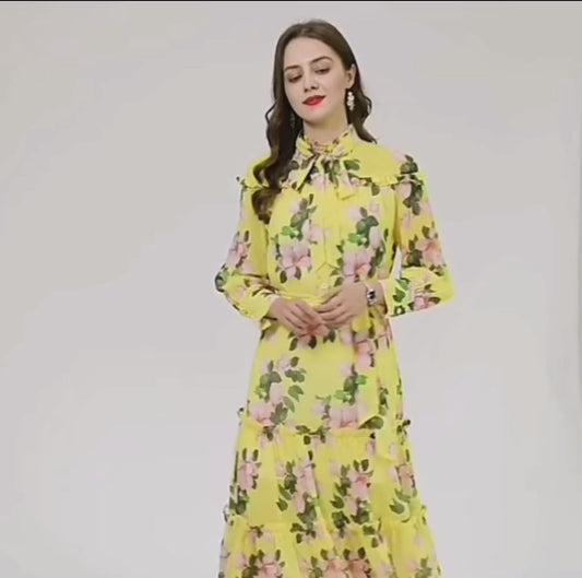 Vestido amarillo flores