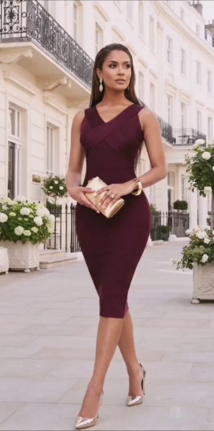 Vestido bandage tinto