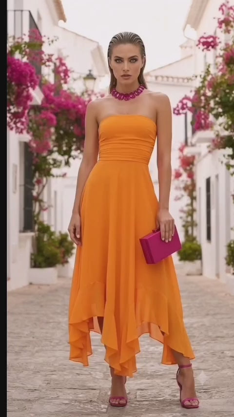 Vestidor strapless color mango