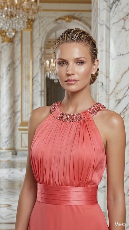 Vestidos halter coral