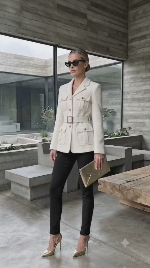 Jacket crema tweed