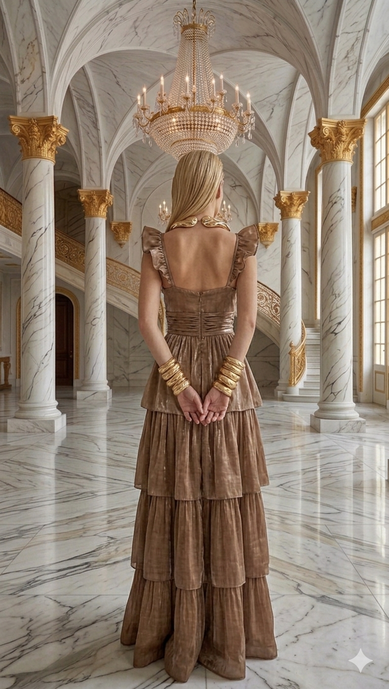 Vestido champagne
