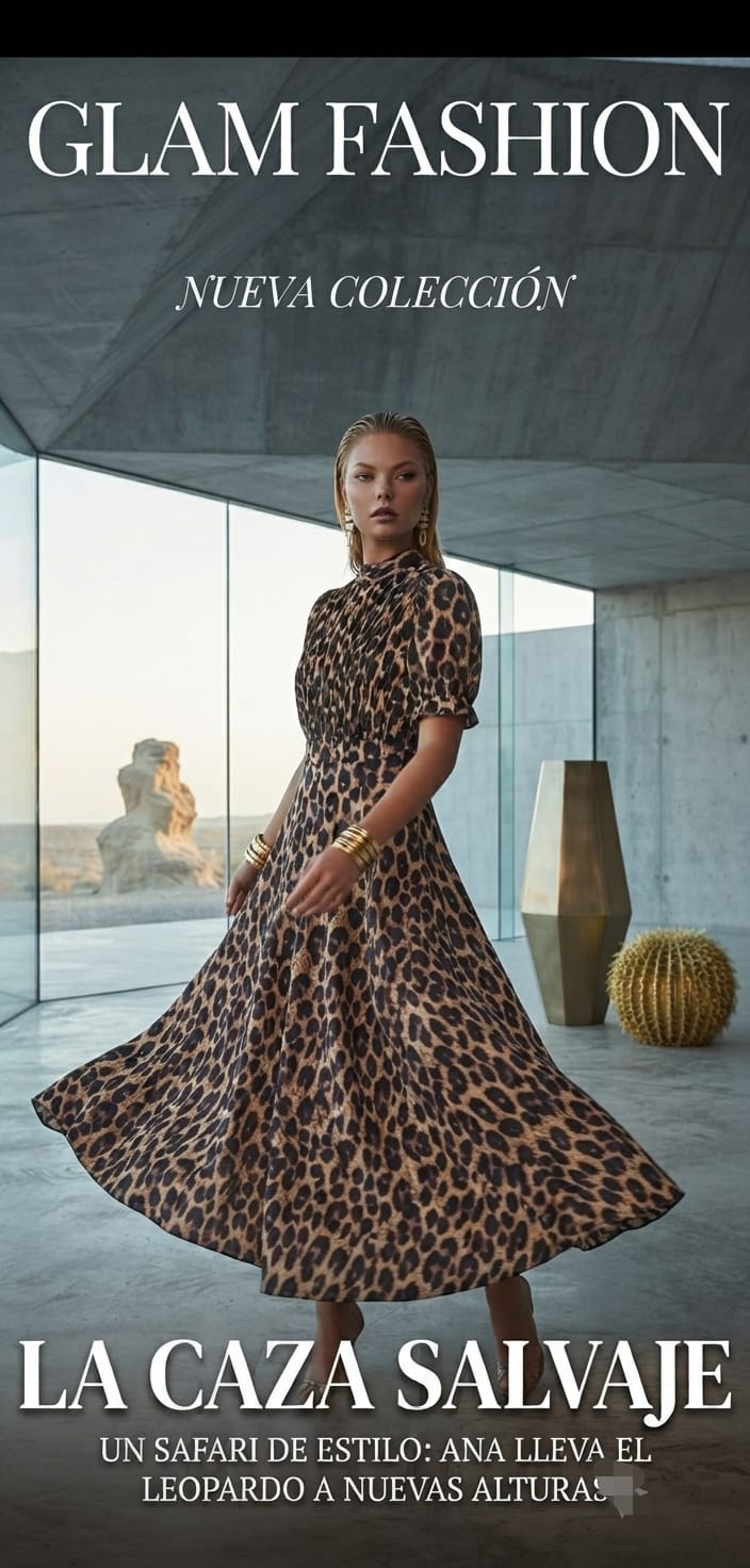 Vestido animal print midi