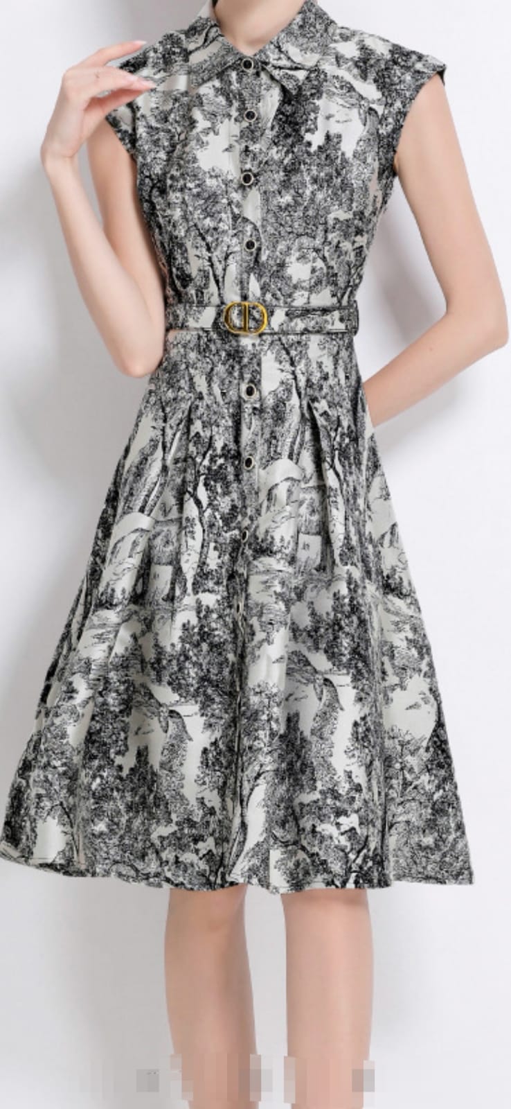 Vestido estampado negro blanco