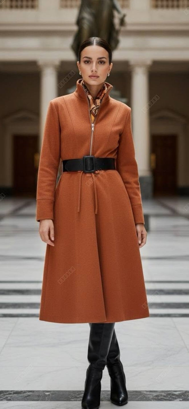 Vestido terracota gamuza