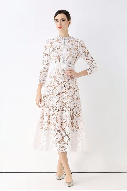 Vestido blanco midi recto
