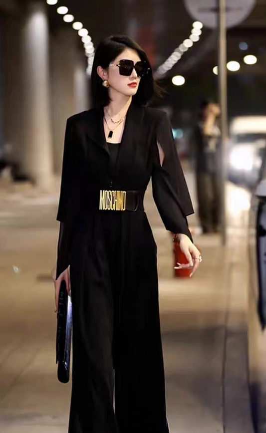 Jumpsuit negro cinturon