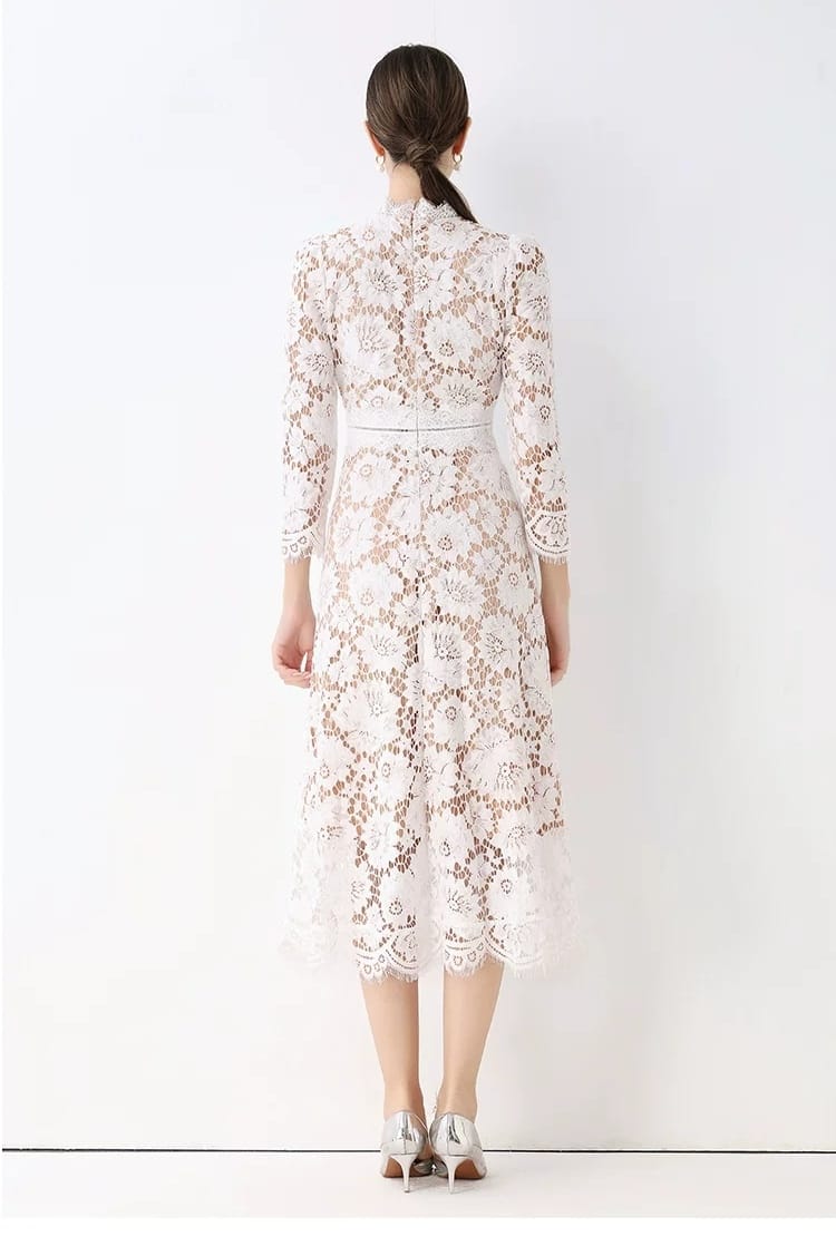 Vestido blanco midi recto