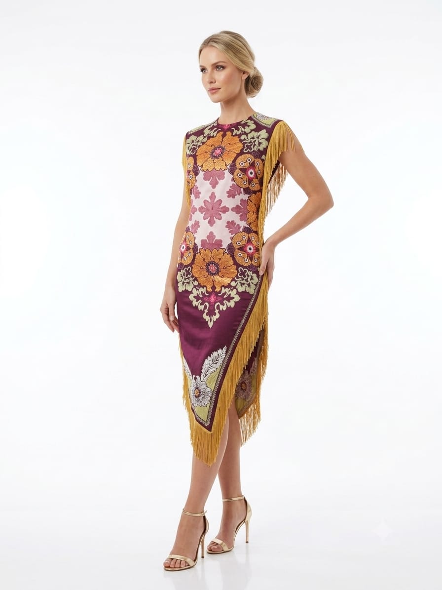 Vestido con flecos