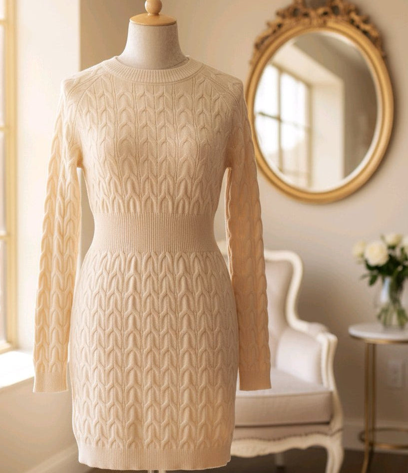 Vestido beige tejido