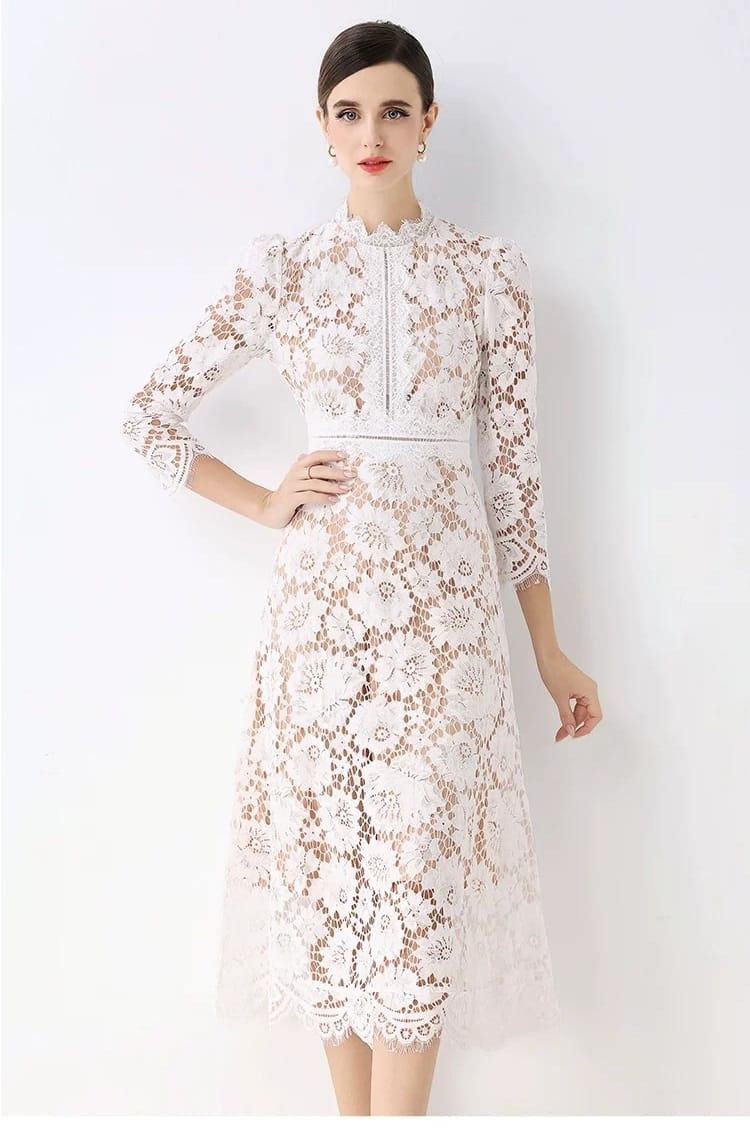 Vestido blanco midi recto