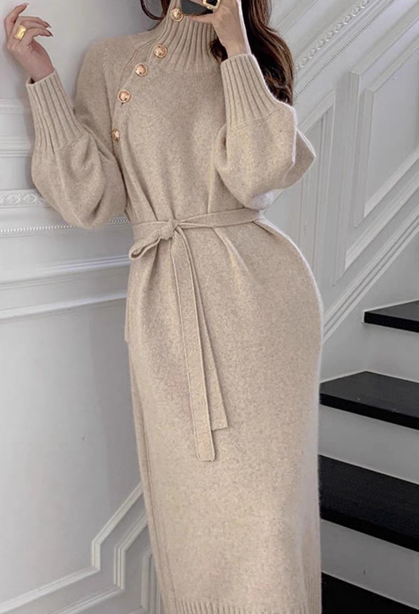 Vestido beige tejido