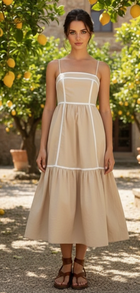 Vestido beige casual