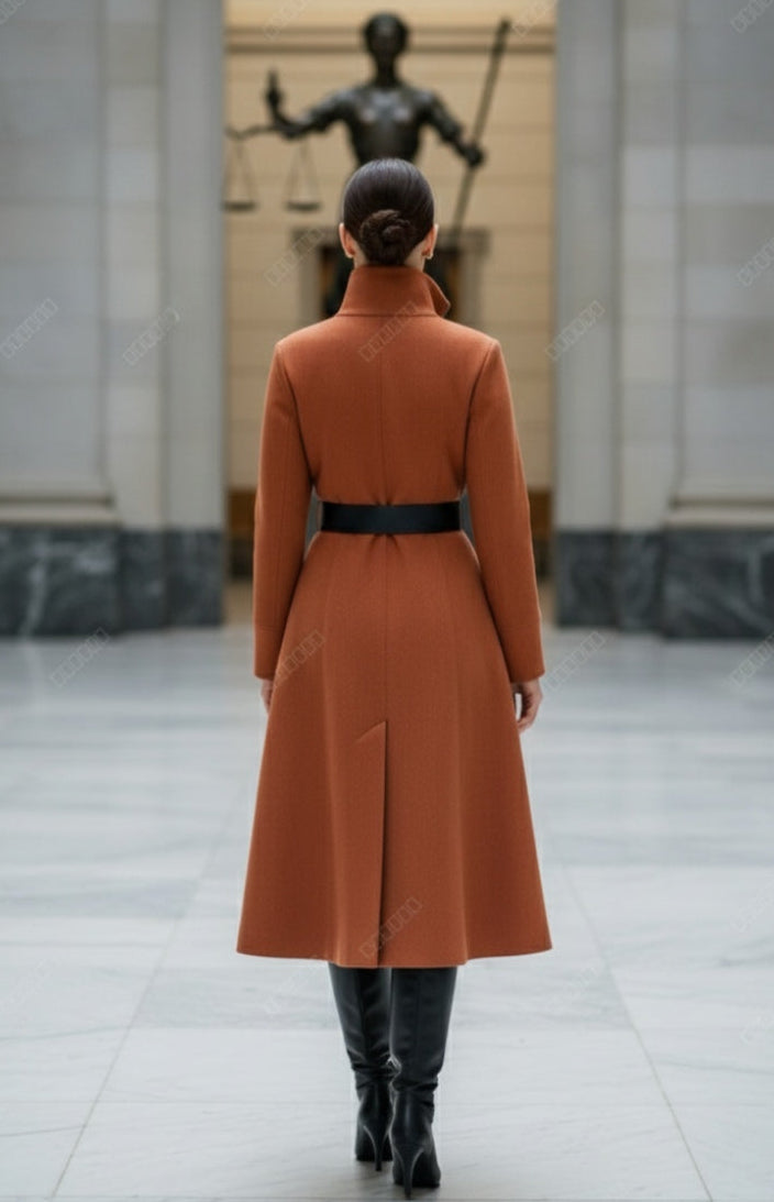 Vestido terracota gamuza