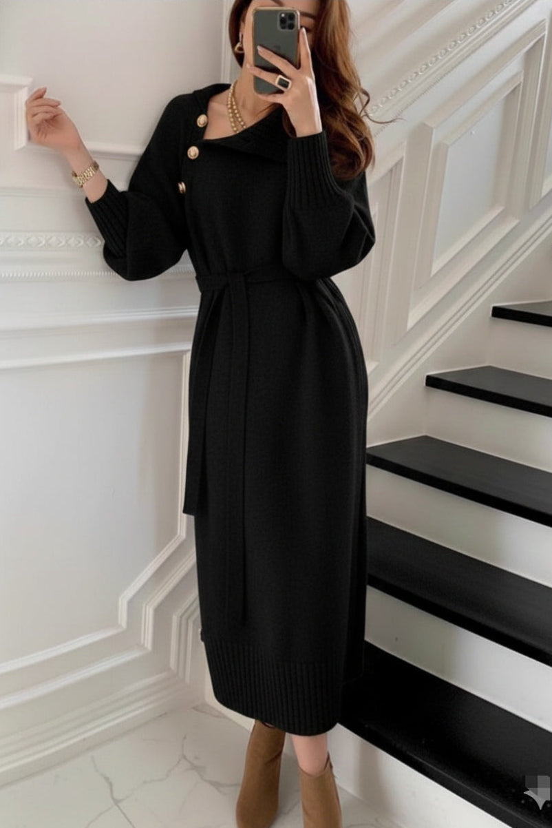 Vestido negro tejido