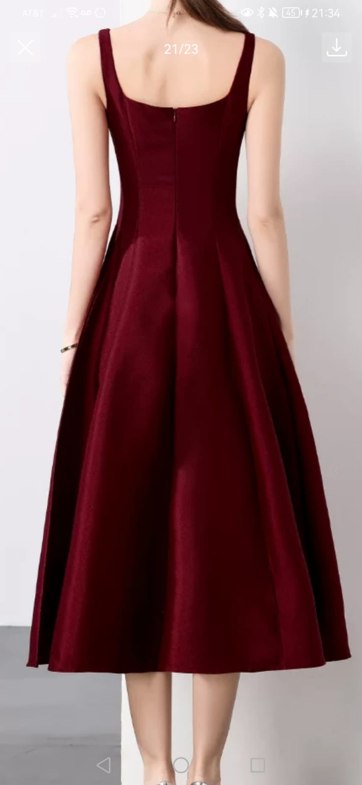 Vestido tinto midi tirantes