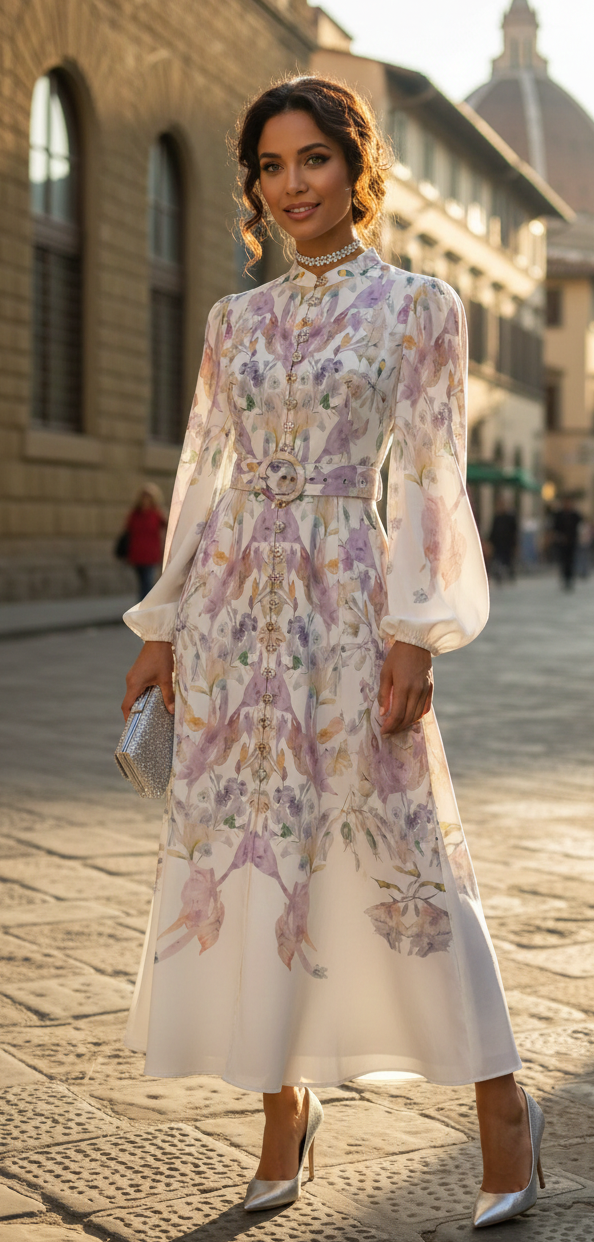 Vestido midi floral